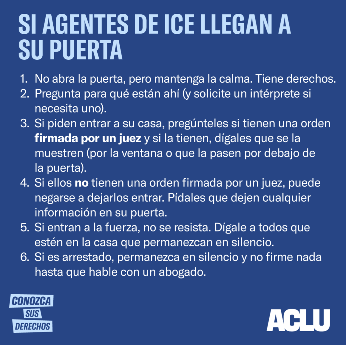 Know Your Rights Spanish 2