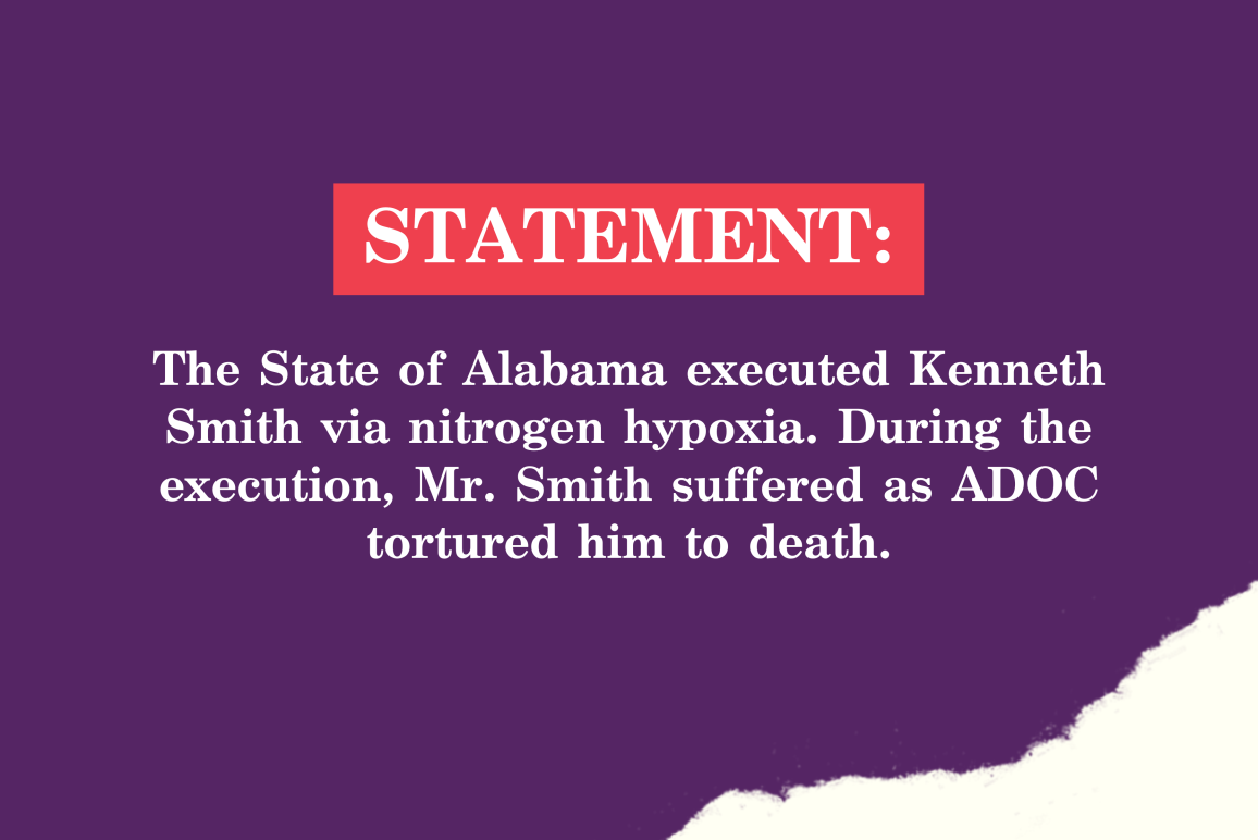 Kenneth Smith Executed By Nitrogen Hypoxia | ACLU Of Alabama