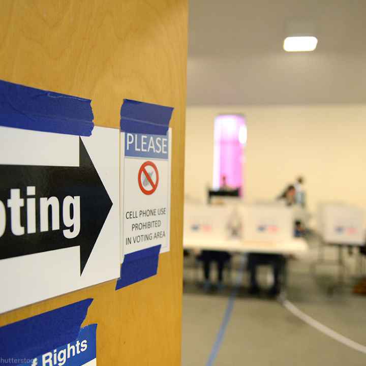 Voting Sign on a door